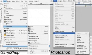 Vergleich Gimpshop - Photoshop