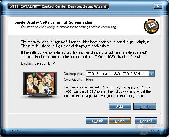 Catalyst 5.4 HDTV-Wizzard