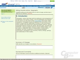 Microsoft Encarta Beta - Editfunction