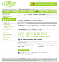 SkypeIn Rufnummernwahl