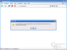 Firefox Fehlermeldung ohne GWA