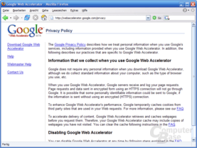 Google Web Accelerator Privacy Policy im Internet Google Web Accelerator Privacy Policy im Internet