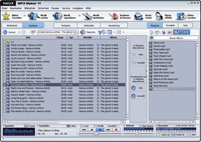 Magix MP3 Maker 11 Mainscreen