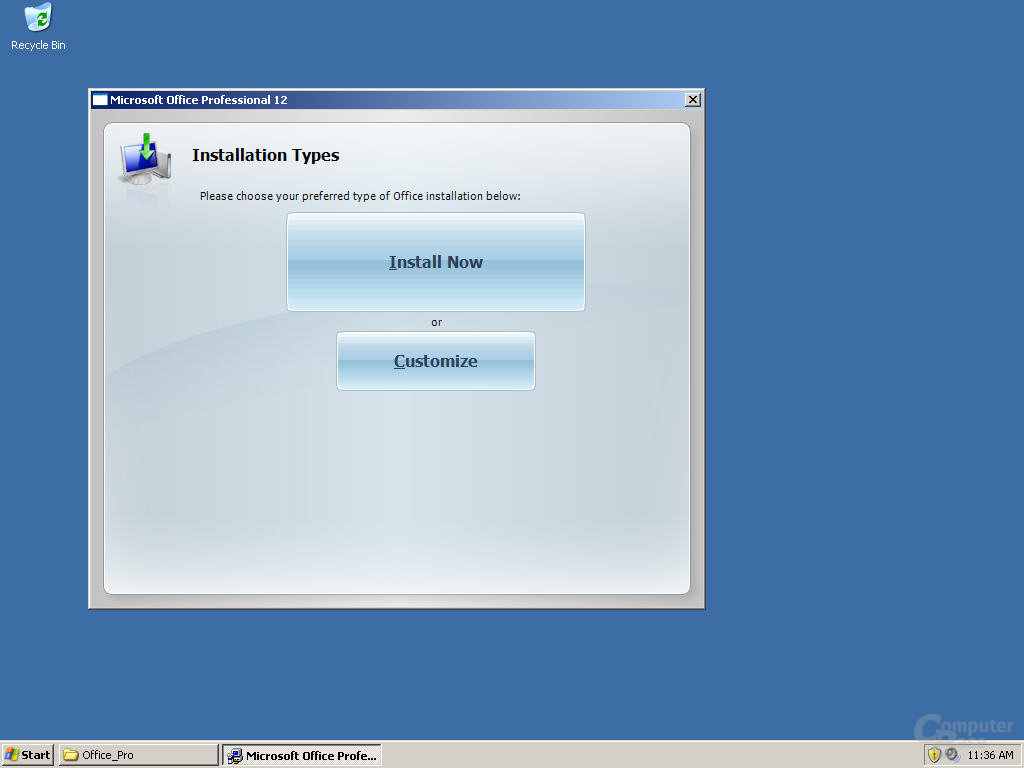 Windows Office 12 Pre-Beta 1 Install - Quelle: Winsupersite.com