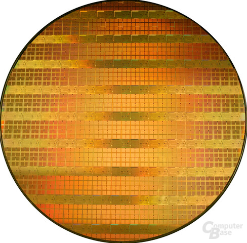 Intel 45nm Wafer mit Teststrukturen