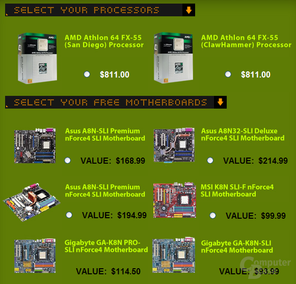 FX-55 inklusive Mainboard
