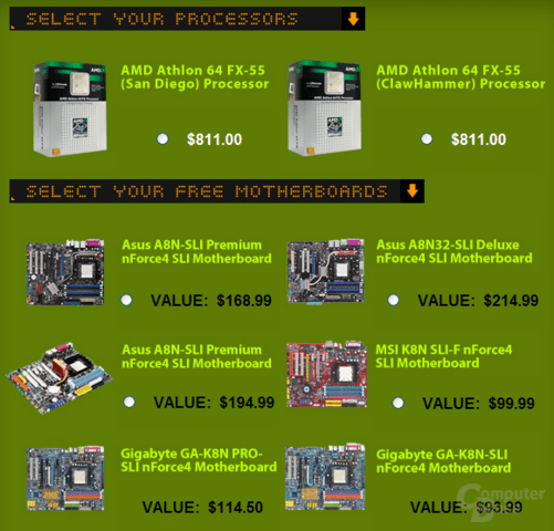 FX-55 inklusive Mainboard