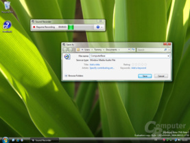 Windows Vista Sound Recorder Build 5342 speichert WMA