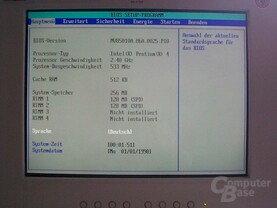 Bios zeigt den neuen FSB533 MHz Pentium 4