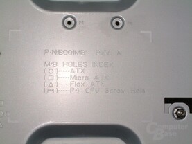 Detail: Beschriftung Mainboardhalter