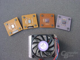 Von Links nach Rechts - Athlon XP 2600+, 2200+, 1600+, 1400 GHz
