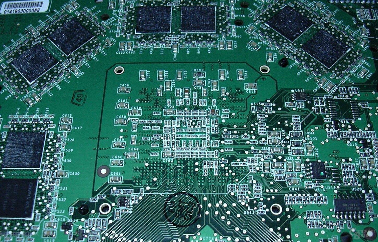 nV GFFX5900u Karte GPU-Bereich Rückseite ohne Kühler