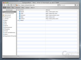 Safari - Bookmarkverwaltung