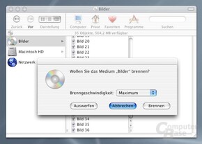 Finder - Brennen einer CD
