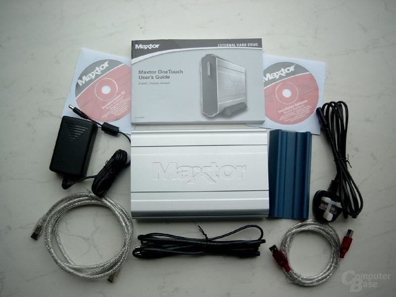 Maxtor OneTouch 250GB - Lieferumfang