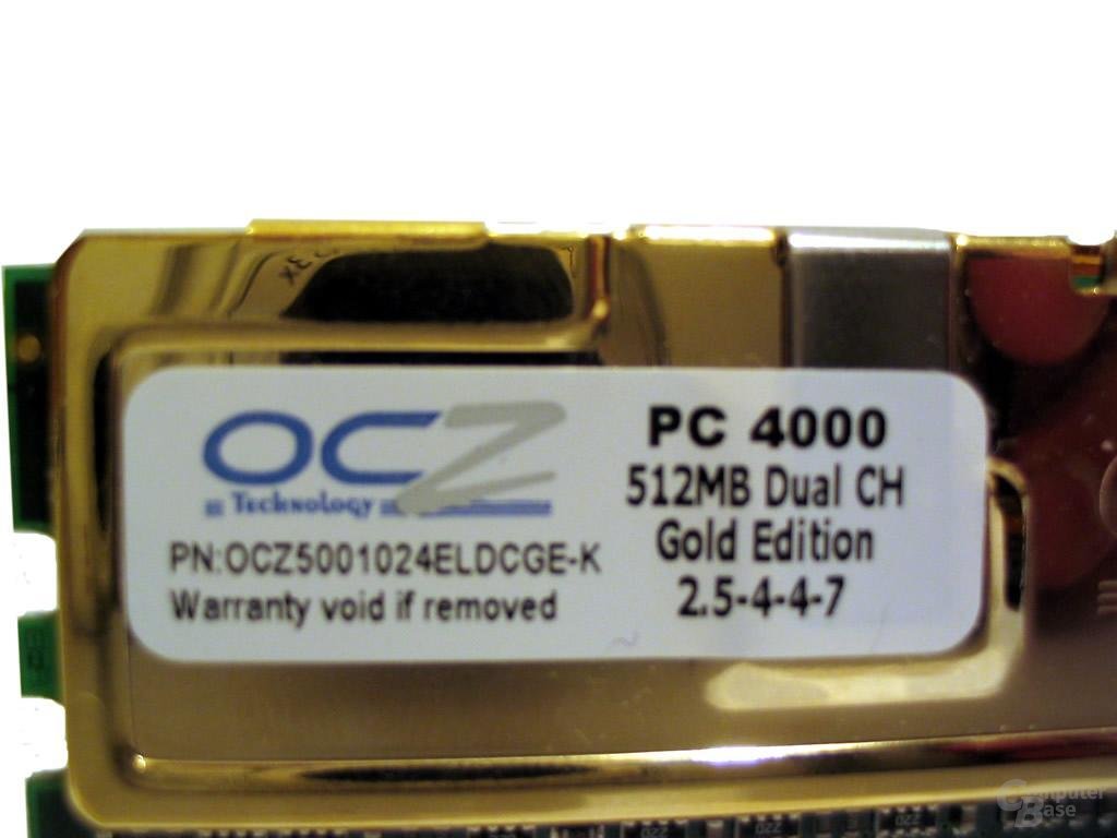 Plakette der Gold Edition von OCZ
