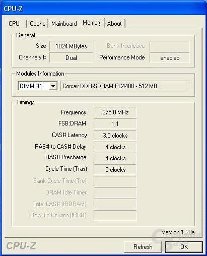 Timings bei 275 MHz