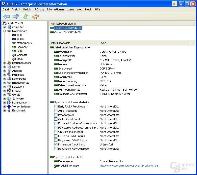 AIDA32 in Version 3.90 - Alles korrekt