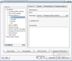 KHotkeys - Konqueror Mausgesten