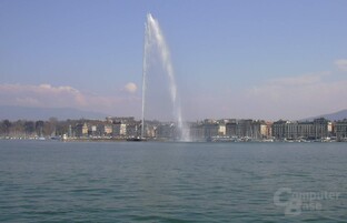 Die Fontäne über dem Genfer See