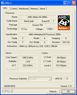 Athlon 64 2800+ Overclocking bis 2 GHz