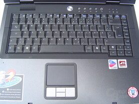 Asus M68Ne: Tastatur und Touchpad Asus M68Ne: Tastatur und Touchpad