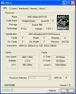 Athlon 64 FX-53 (S939) wird noch als Sockel 940 CPU erkannt