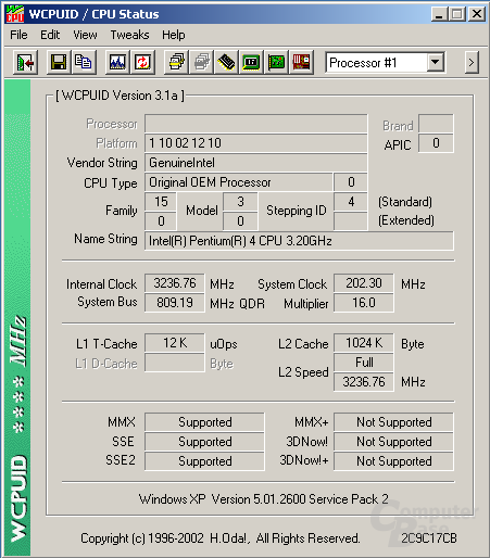 WCPUID 200-FSB