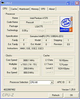 Pentium 4 570J mit 3,8 GHz