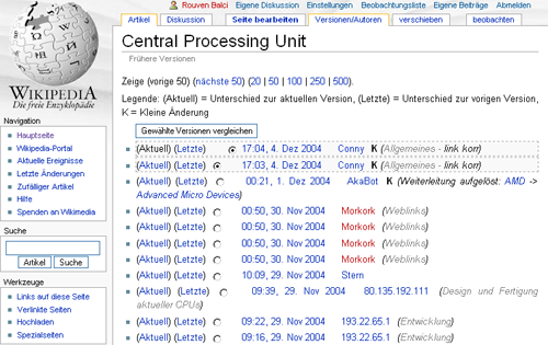 Wikipedia: Versionsvergleiche