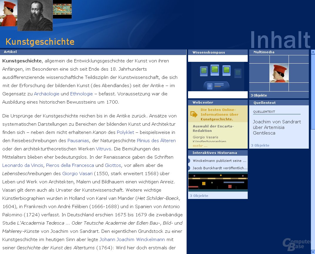 Inhaltsvergleich ("Kunstgeschichte"): Encarta