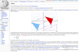 Inhaltsvergleich ("Vektor"): Wikipedia