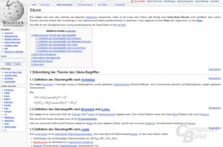 Inhaltsvergleich ("Säure"): Wikipedia
