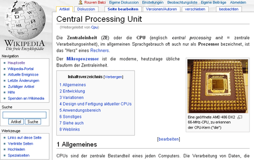 Wikipedia: Artikelansicht