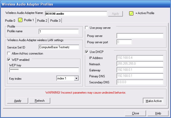 Noxon Audio Manager - Profile