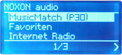 Noxon Audio - Display - Allgemeine Auswahl zwischen Internet-Radio, Favoriten und PC-Streaming - Deutsch