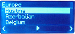 Noxon Audio - Display - Internet-Radio nach Ländern sortiert