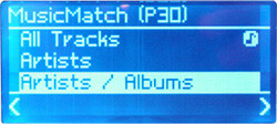 Noxon Audio - Display - Titelauswahl beim PC-Stream