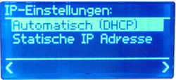 Noxon Audio - Display - DHCP-Einstellungen