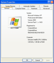 Windows XP x64 auf Intel Pentium 4 650