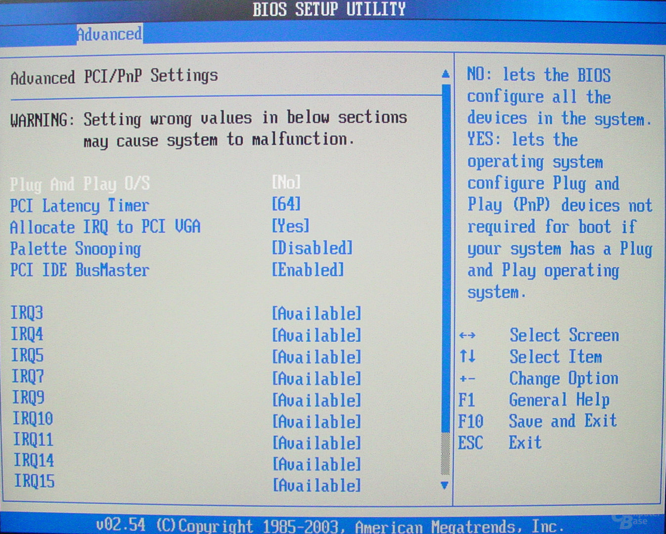 Asus S-presso S1-P111 Deluxe - Bios - Advanced PCI Settings