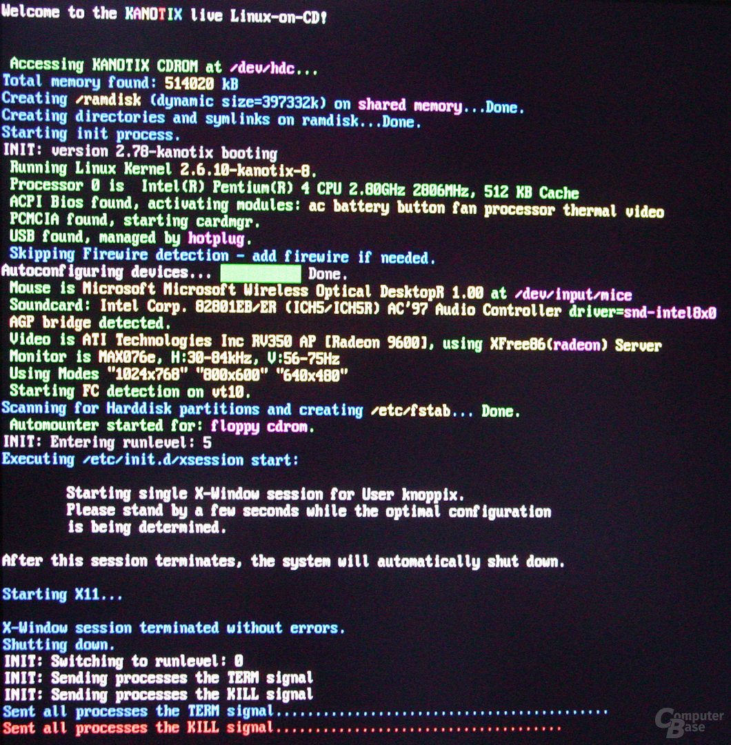 Asus S-presso S1-P111 Deluxe - Linux - Kanotix Shutdown