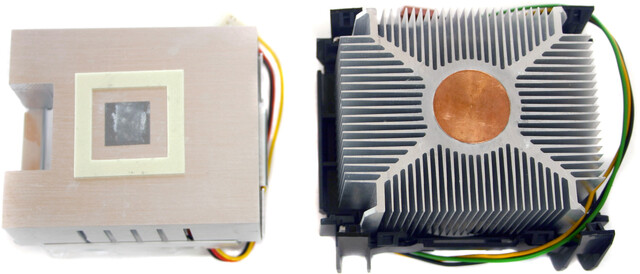 Asus Pentium M Kühler vs. Intel Pentium 4 Boxed Kühler Asus Pentium M Kühler vs. Intel Pentium 4 Boxed Kühler