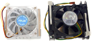 Asus Pentium M Kühler vs. Intel Pentium 4 Boxed Kühler