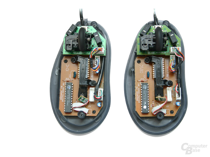 Innnenleben MX518 (rechts) und MX510 (links)