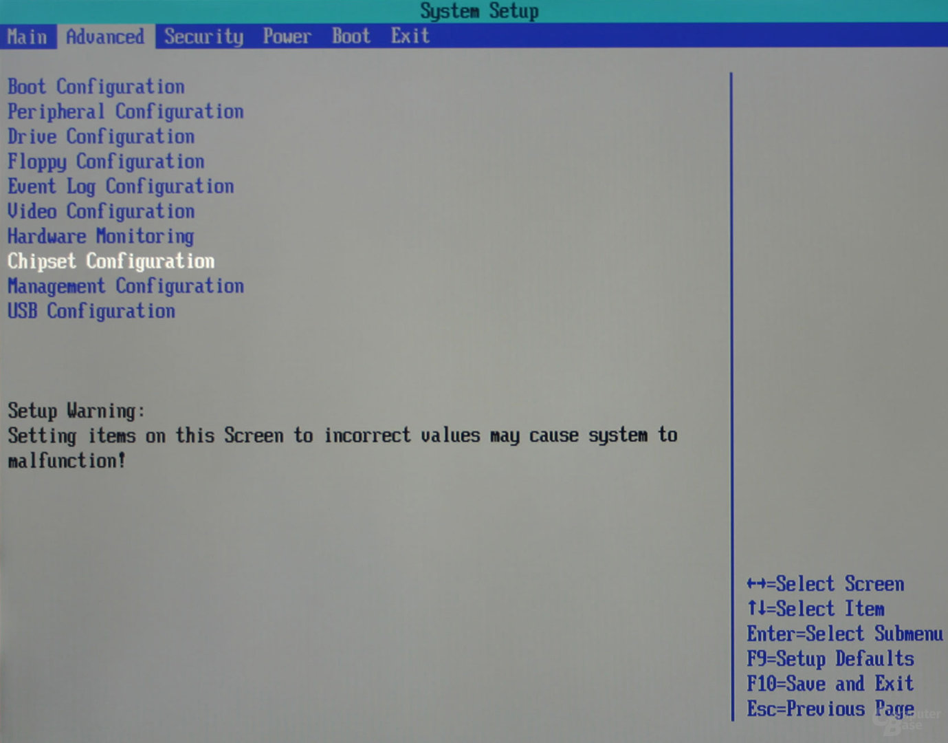 Bios - Advanced Configuration