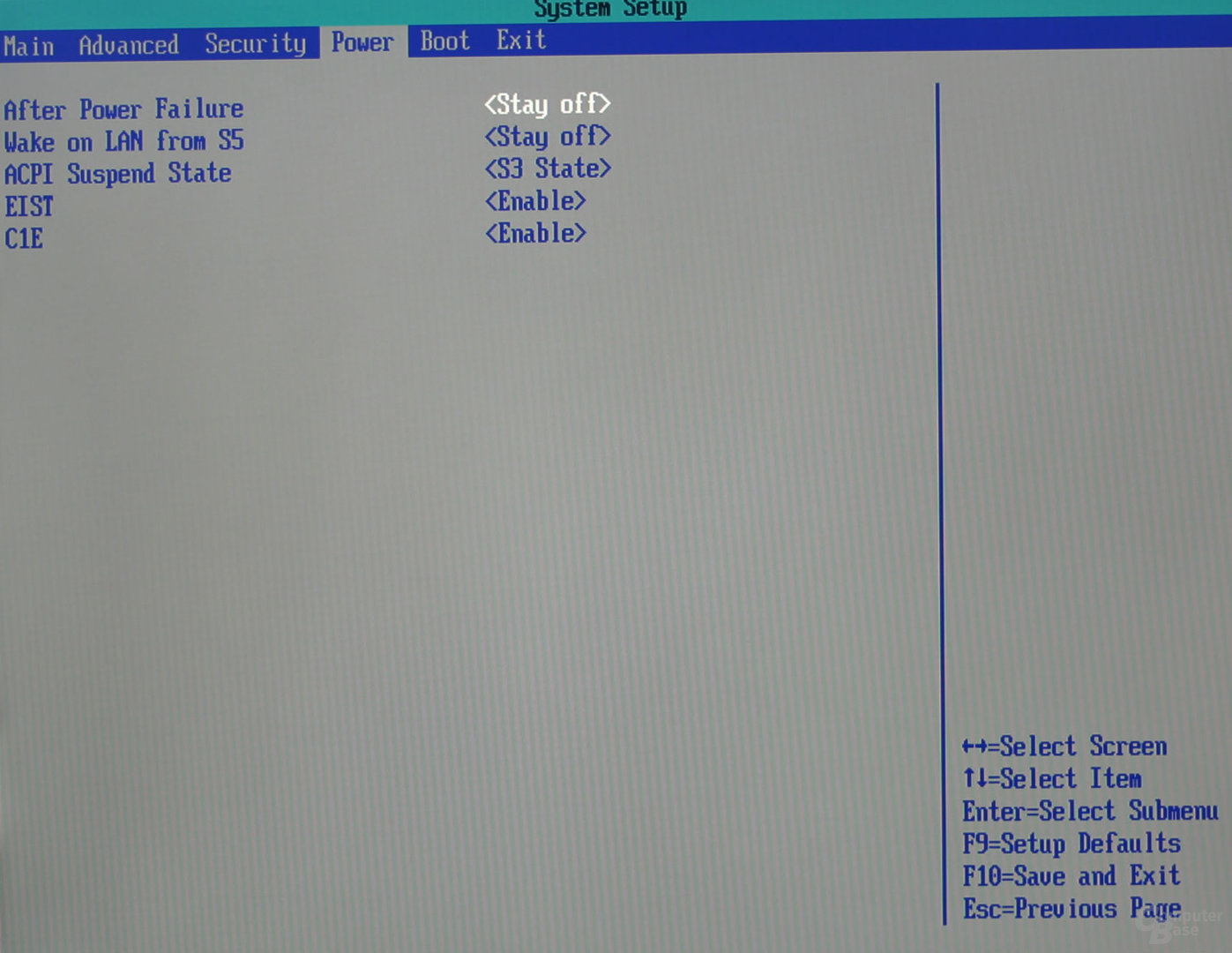 Bios - Power Options