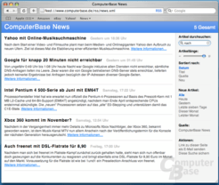 Apple Mac OS „Tiger“: Safari RSS