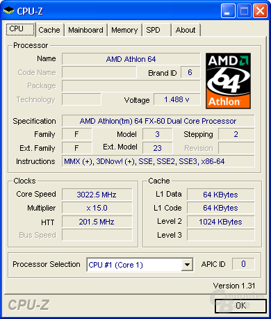 Athlon 64 FX-60 auf 3,0 GHz Athlon 64 FX-60 auf 3,0 GHz