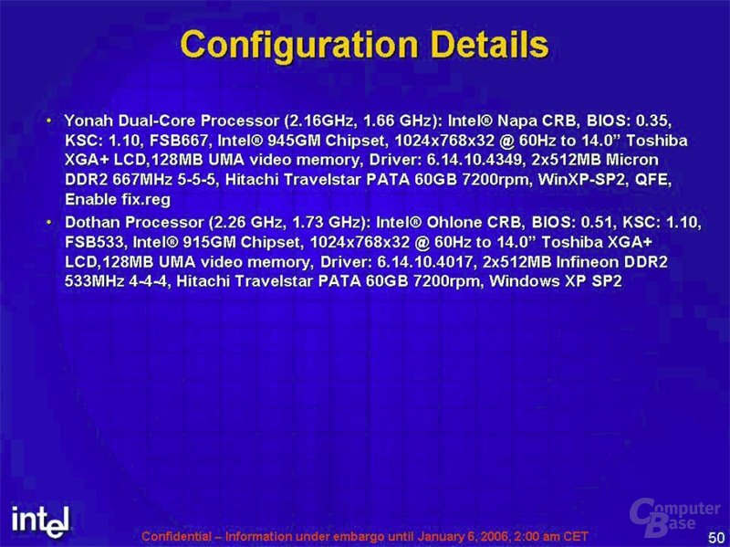 Intel Benchmarks